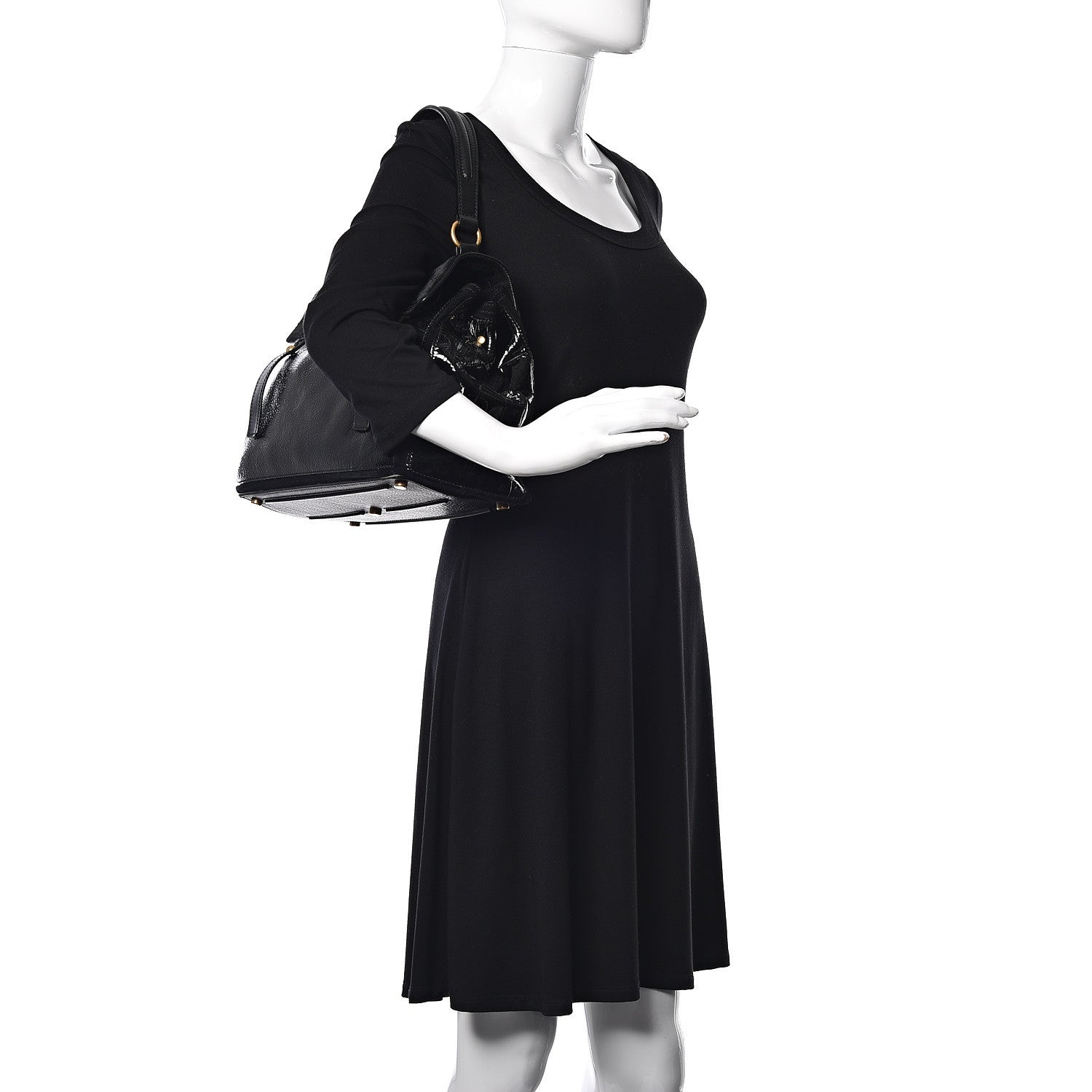 Saint Laurent Pony Hair Patent Medium Muse Two Black 2 of 15