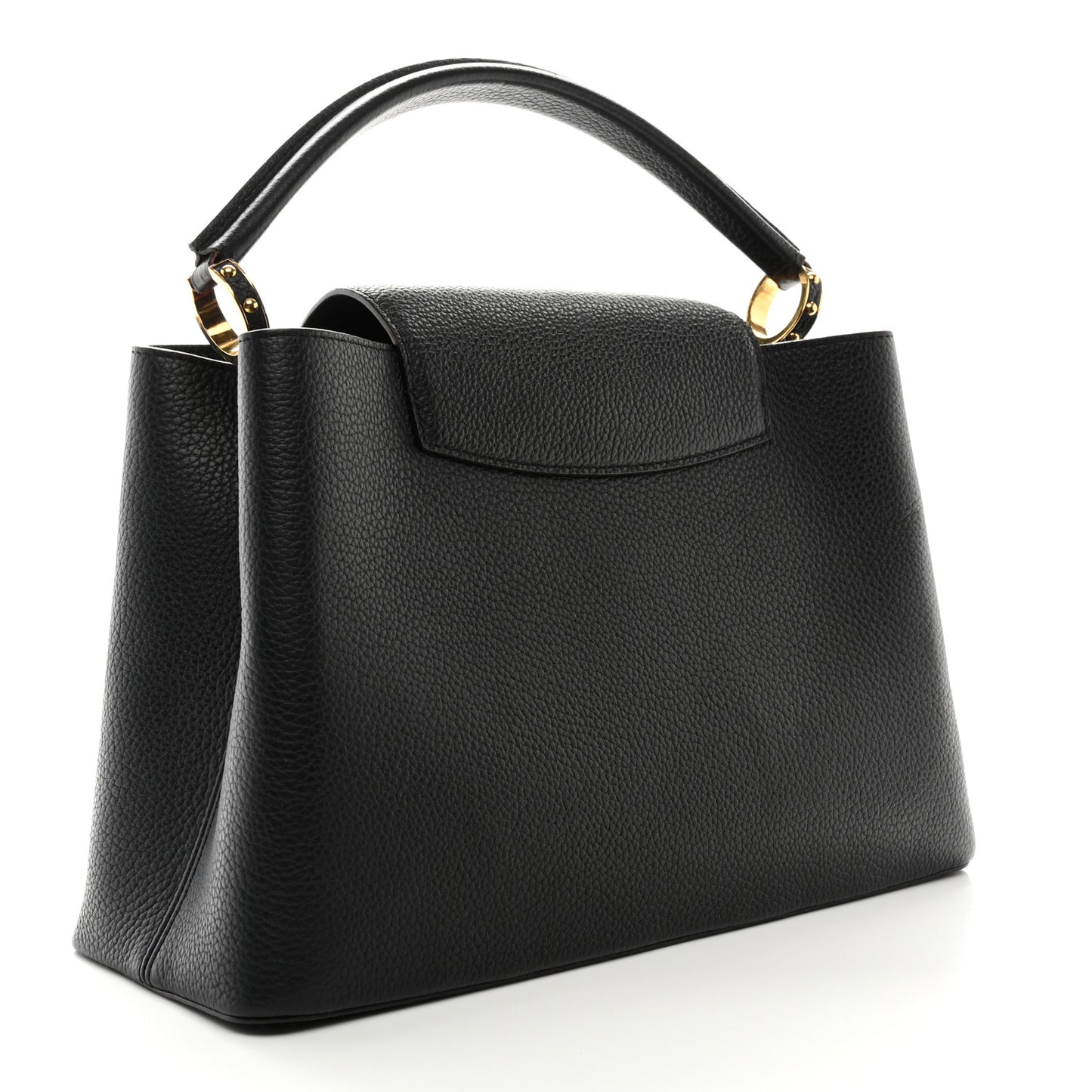 Taurillon Capucines MM Black Fuchsia