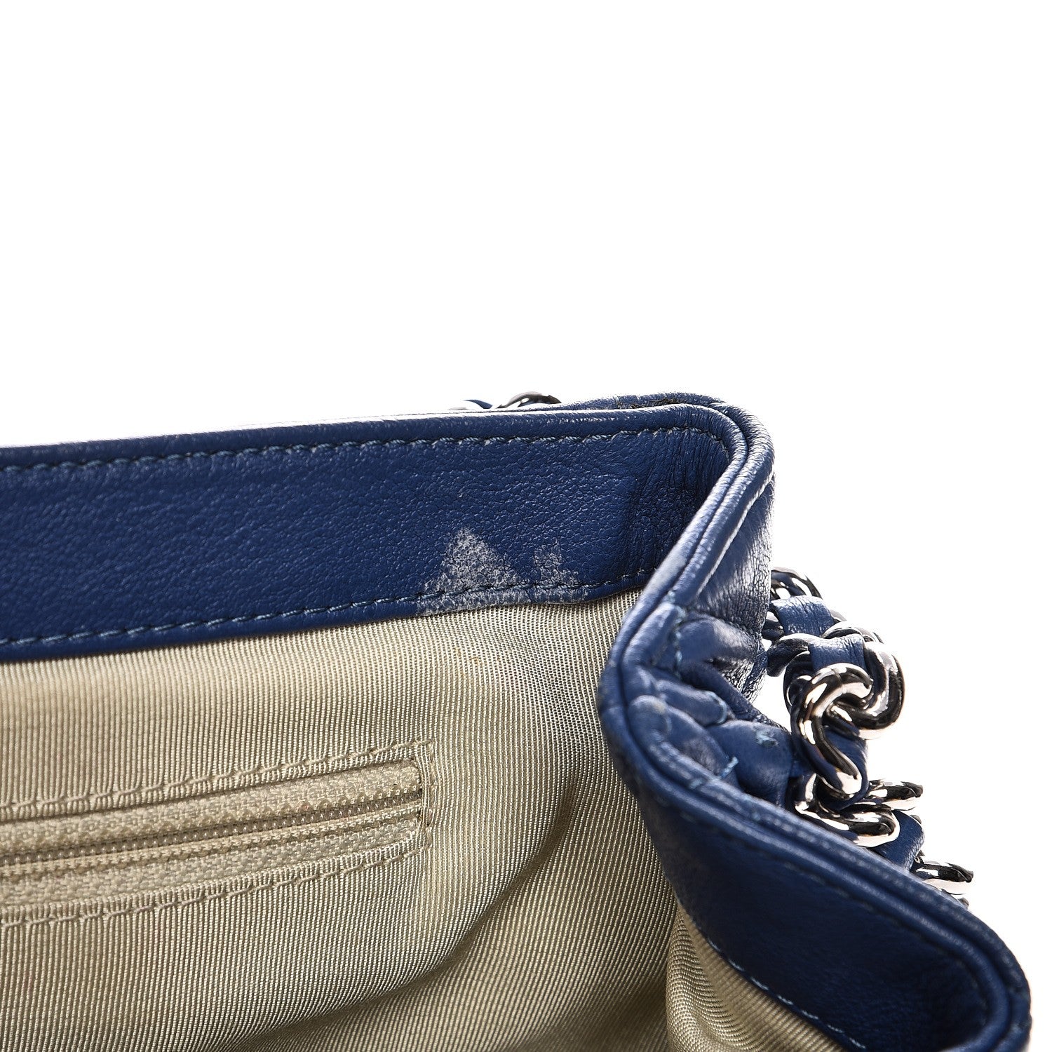 Chanel Washed Lambskin Chain Around Medium Messenger Blue 8 of 10