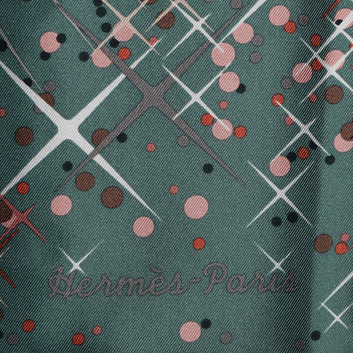 Silk Magic Kelly Scarf 90 Vert Argile Gris Rouse Poudre