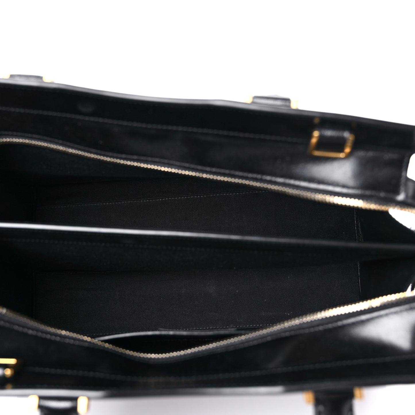 Shiny Calfskin Medium Uptown Tote Black
