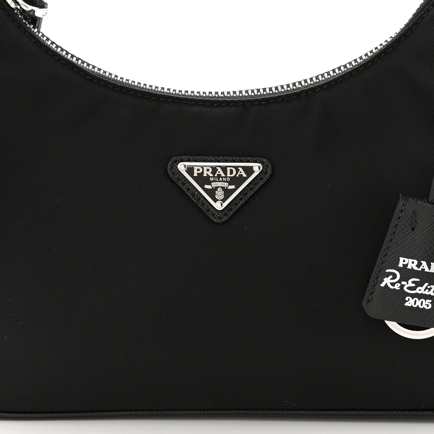 Tessuto Nylon Saffiano Mini Re-Edition 2005 Bag Black