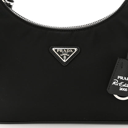 Prada Tessuto Nylon Saffiano Mini Re-Edition 2005 Bag Black 9 of 11