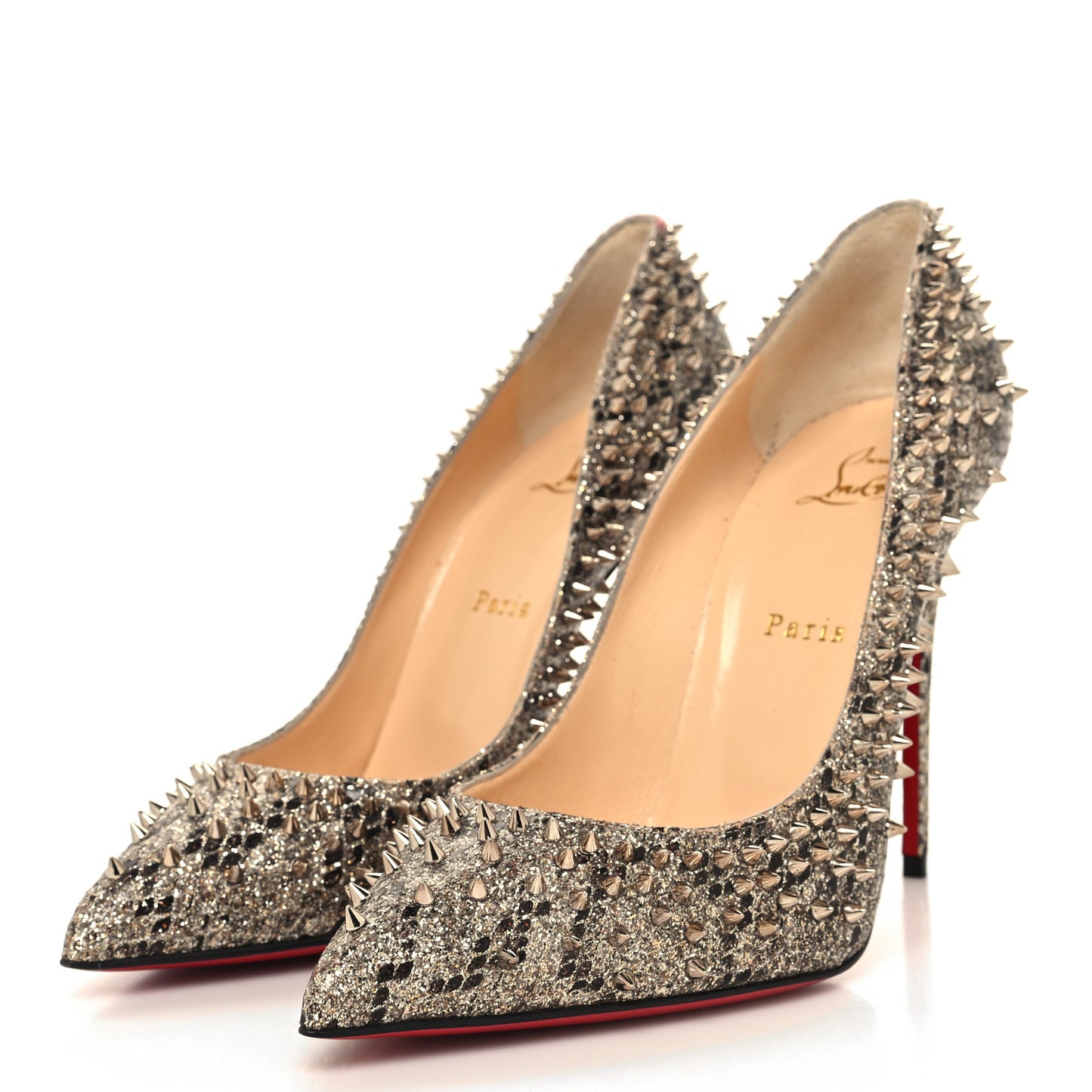 Glitter Eve Studded Escarpic 100 Pumps 40 Roccia Colombe Metal
