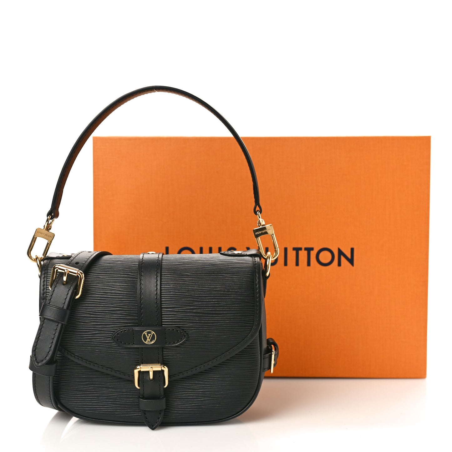 LOUIS VUITTON Epi Saumur BB Black