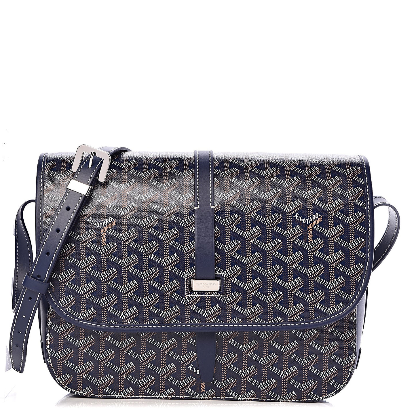 Goyardine Belvedere II MM Messenger Bag Navy