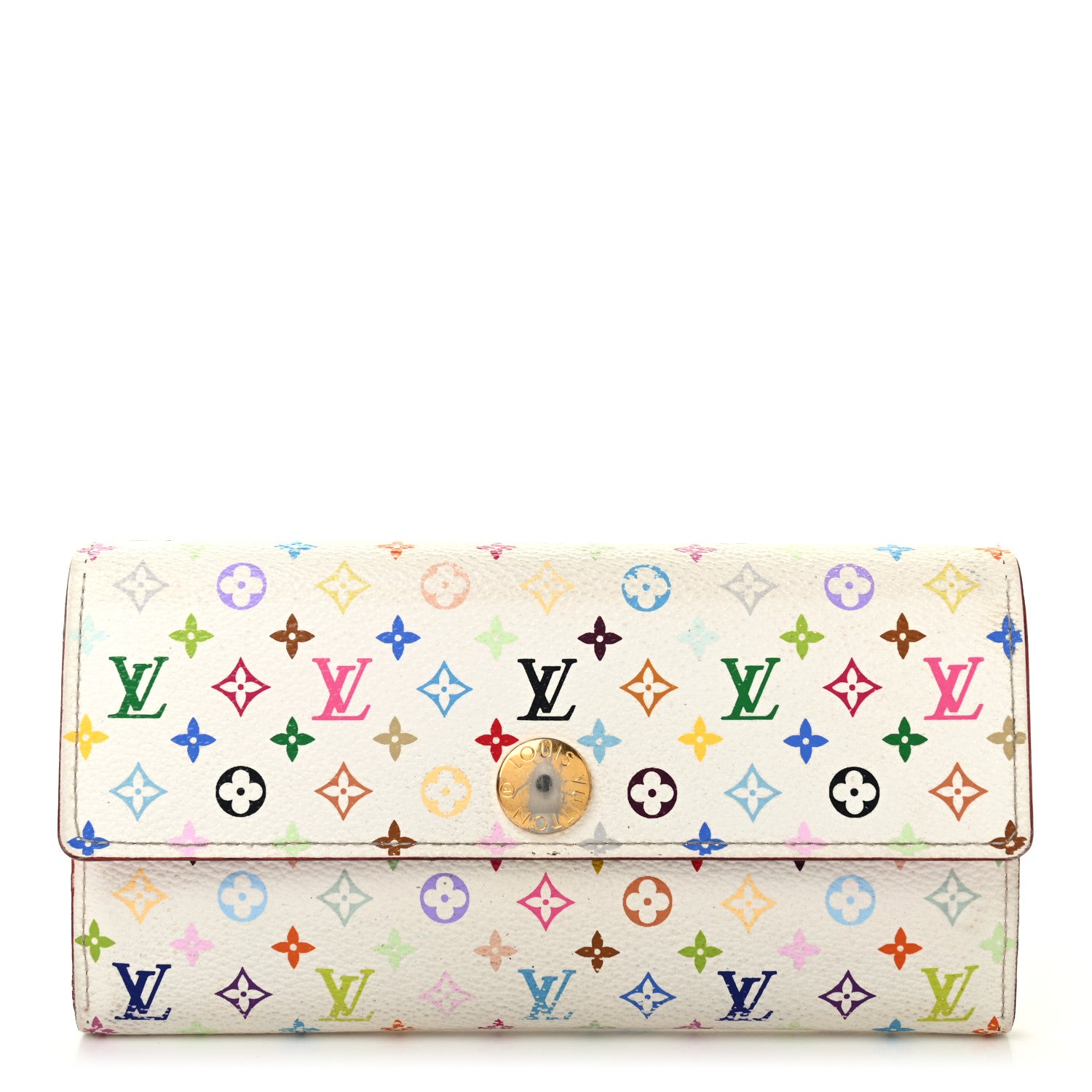 Louis Vuitton Monogram Multicolor Sarah Wallet White Litchi 1 of 11