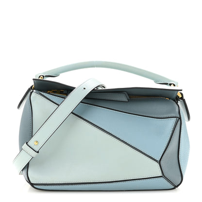 Loewe Calfskin Small Puzzle Bag Aqua Light Blue Stone Blue 1 of 12