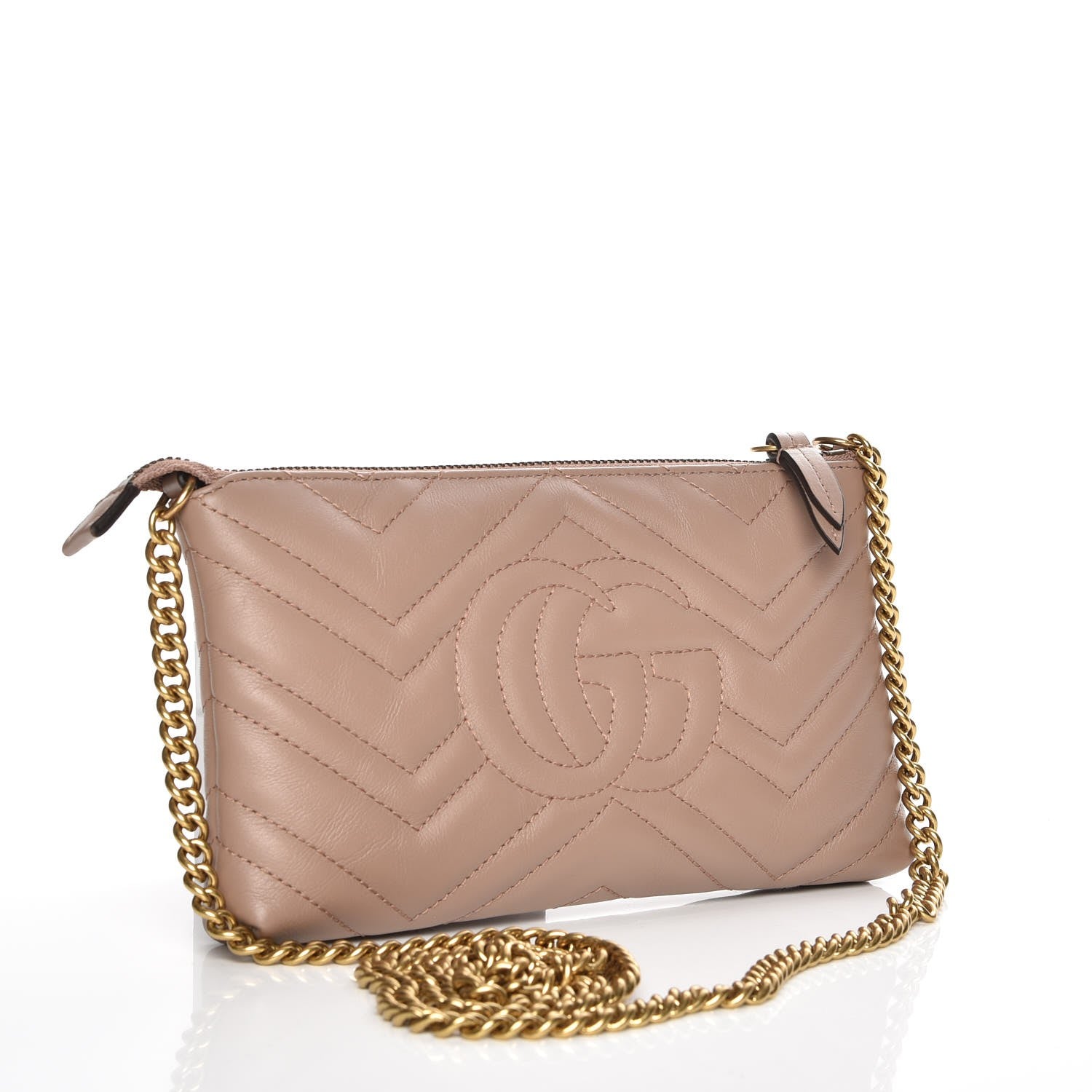 Gucci Calfskin Matelasse Mini GG Marmont Chain Bag Porcelain Rose 3 of 8
