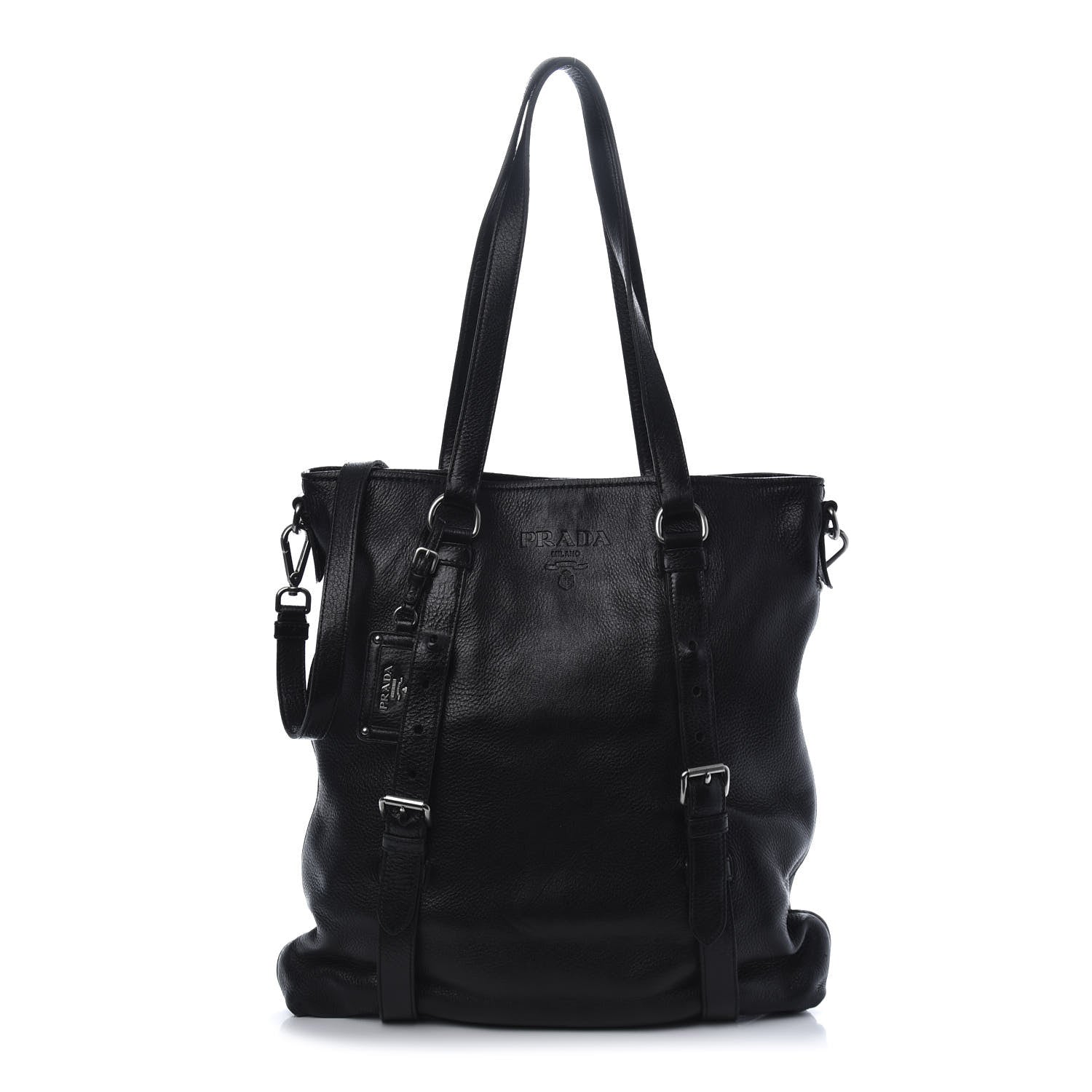 Prada Vitello Daino Tote Black 1 of 11