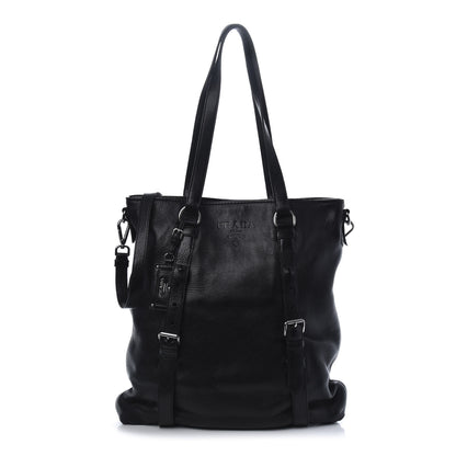 Prada Vitello Daino Tote Black 1 of 11