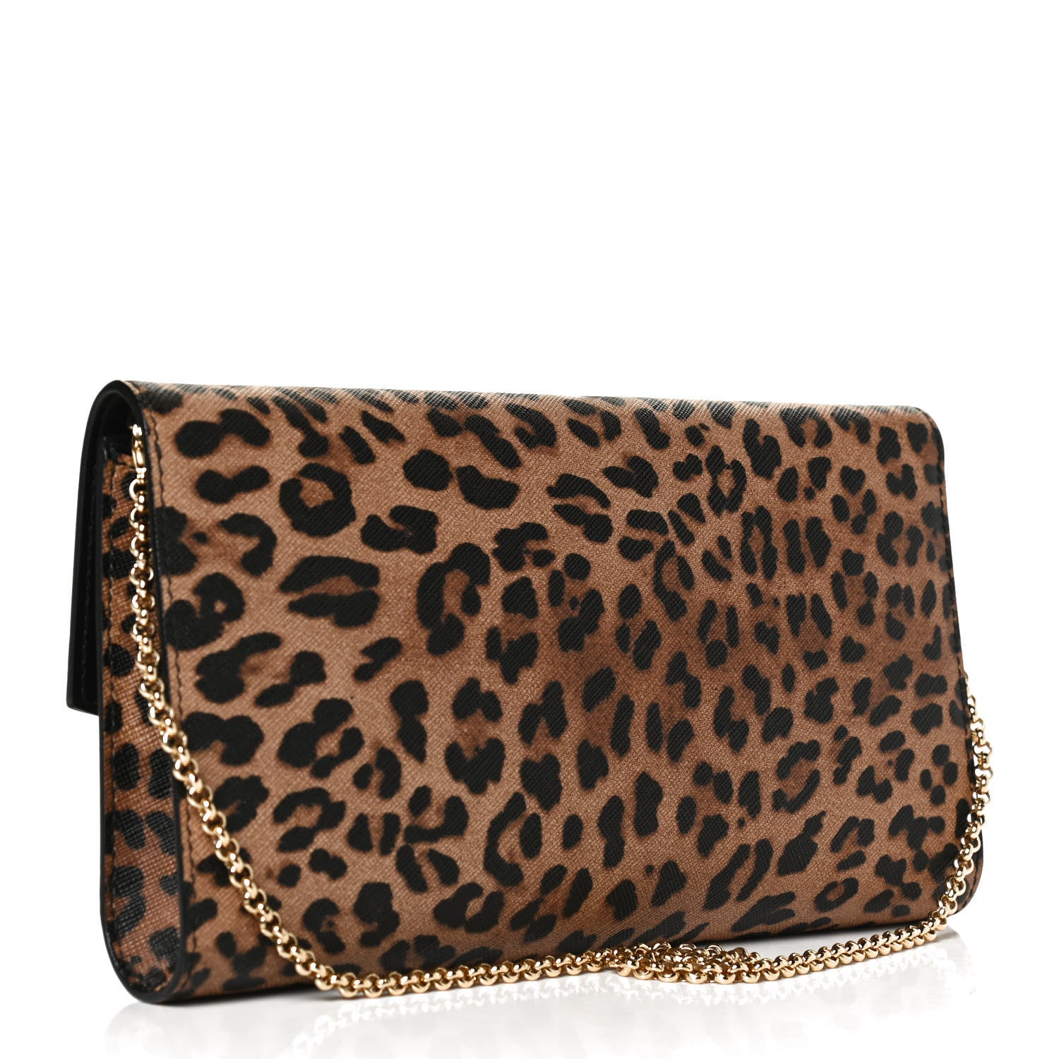 Salvatore Ferragamo Grained Calfskin Leopard Print Gancio Shoulder Bag Black 3 of 10