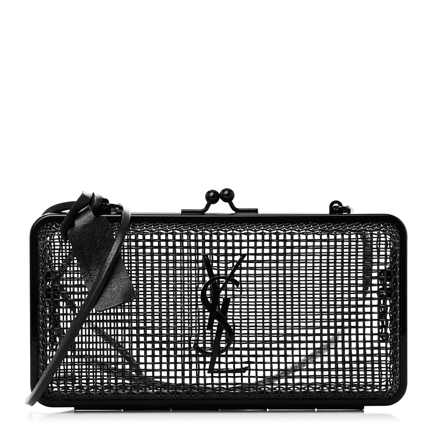 Saint Laurent Brass Lambskin Monogram Cassandre Cage Bag Black 1 of 10