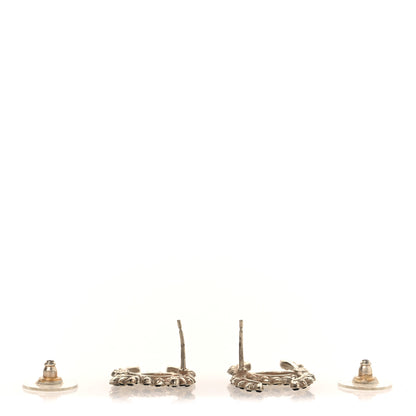 Chanel Strass Crystal Dazzling Wheat CC Earrings Black Gold 3 of 5