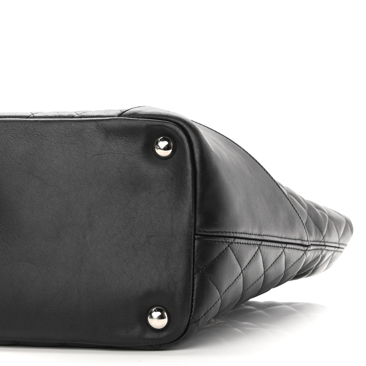 Calfskin Quilted Large Cambon Tote Black