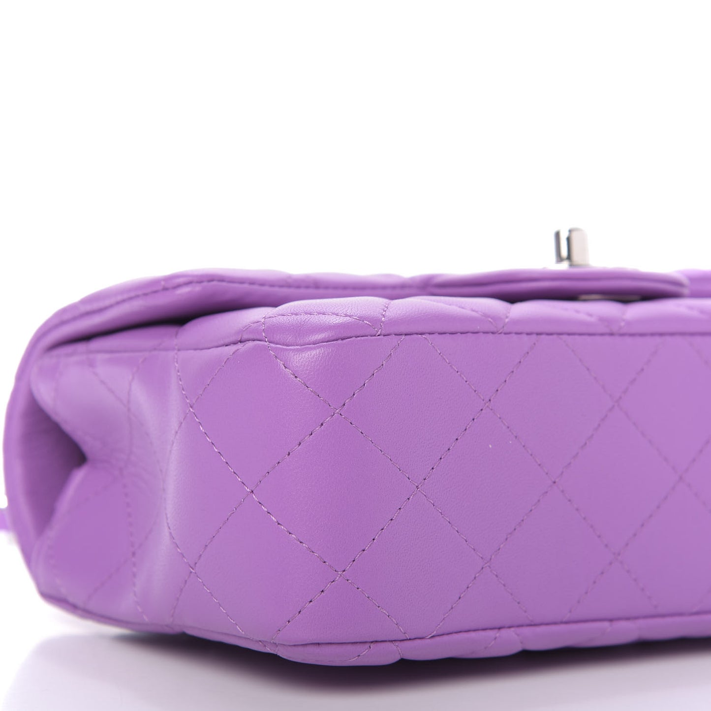 Lambskin Quilted Mini Rectangular Flap Purple