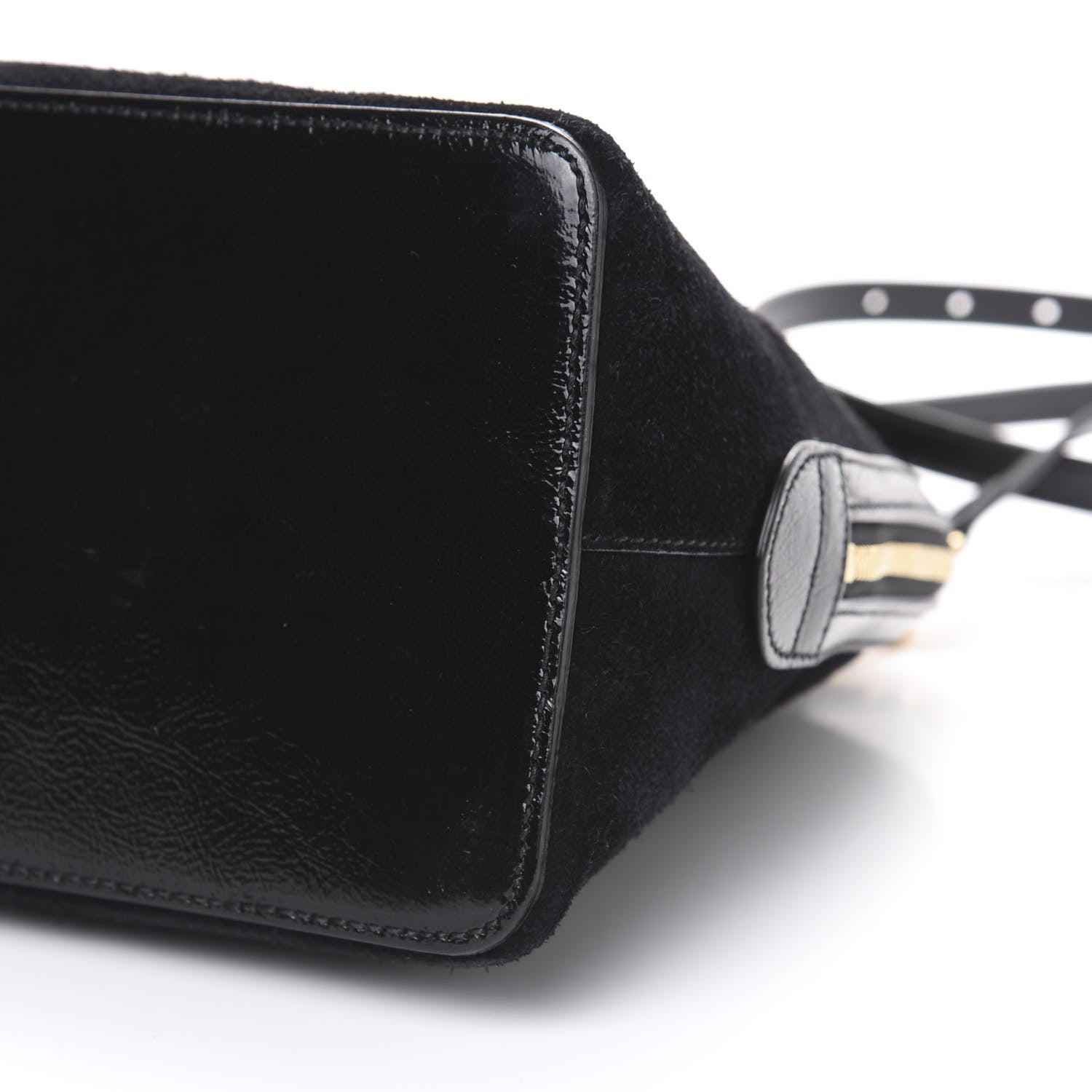 Gucci Suede Patent GG Web Medium Ophidia Top Handle Dome Bag Black 9 of 10