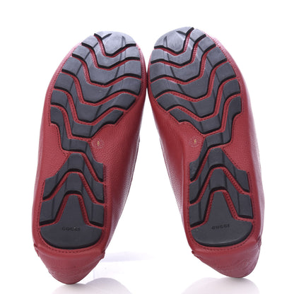 Gucci Calfskin Web Mens Driver Loafers 8 Red 6 of 11