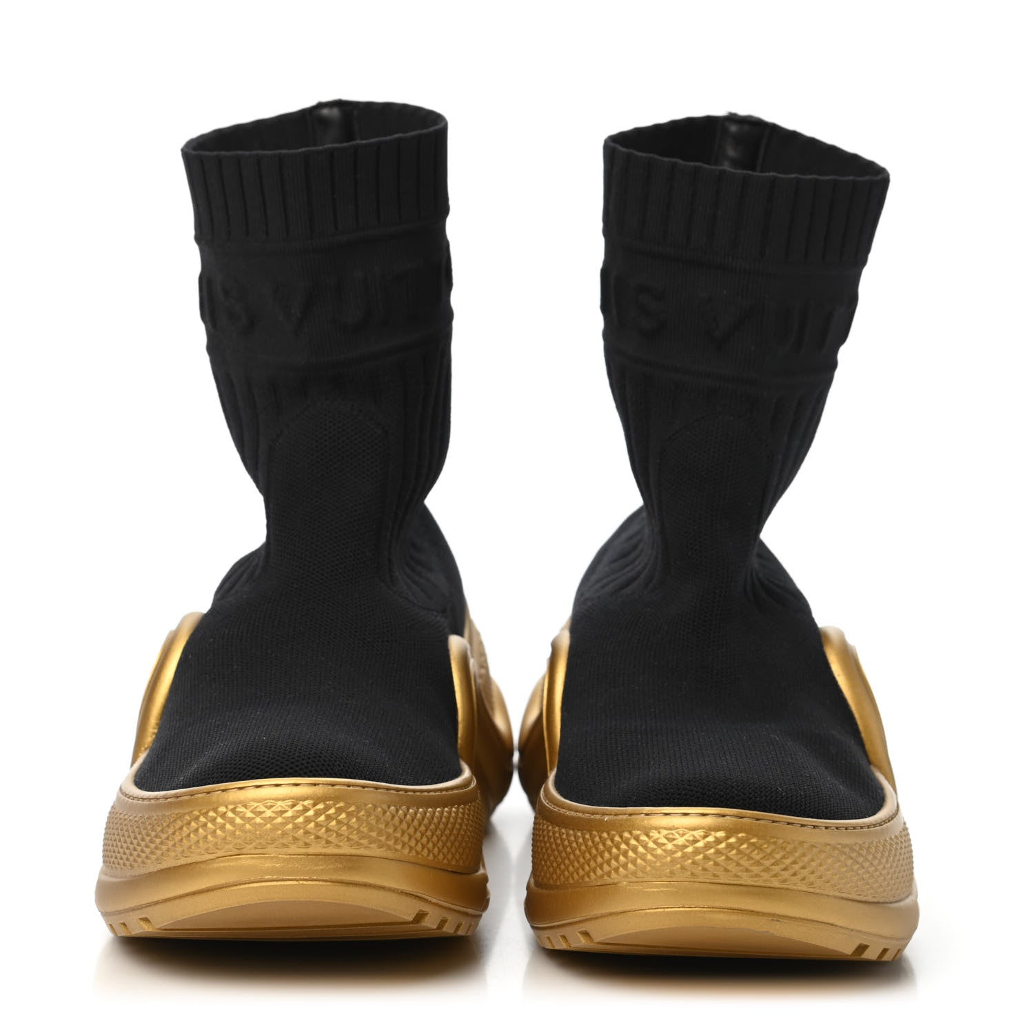 Louis Vuitton Stretch Textile Monogram LV Archlight Sneaker Boots 37 Black Gold 2 of 7