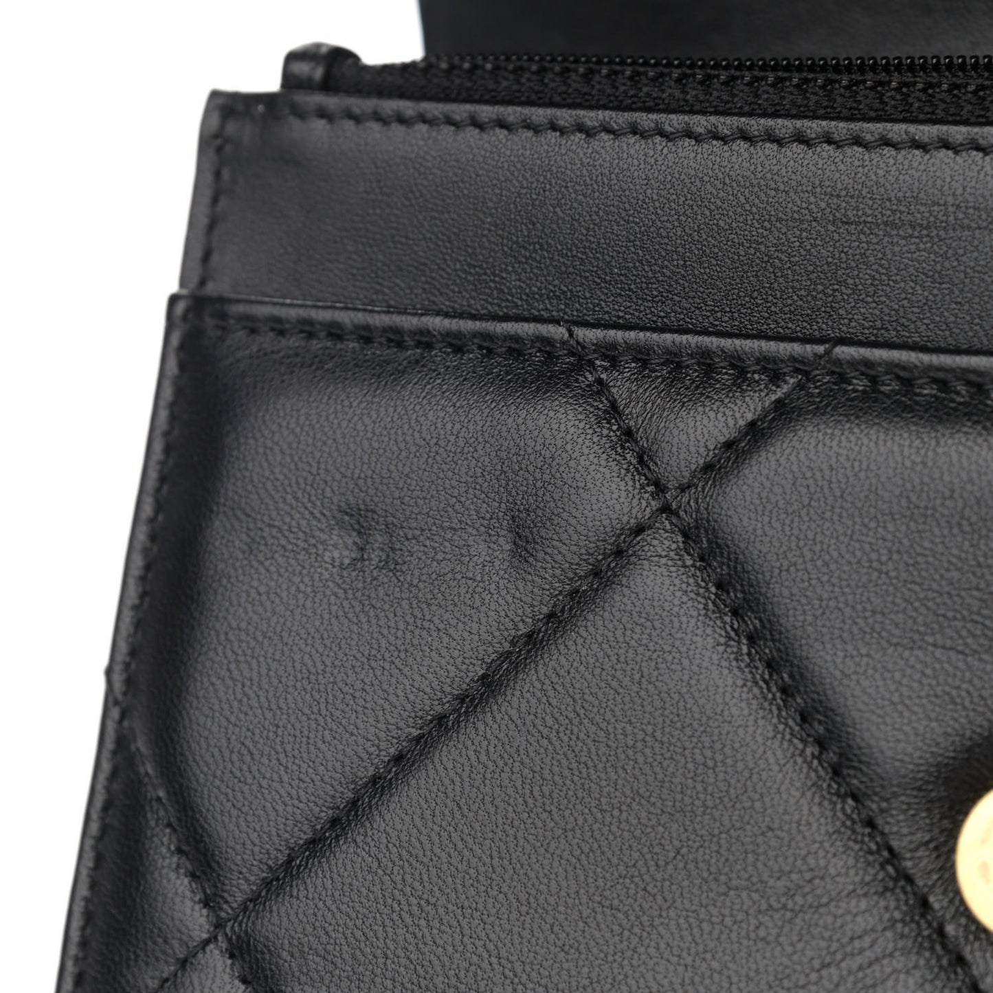 Lambskin Quilted Chanel 19 Wallet On Chain WOC Black