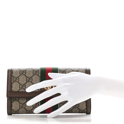 Gucci GG Supreme Monogram Web Ophidia Continental Wallet Brown 2 of 7