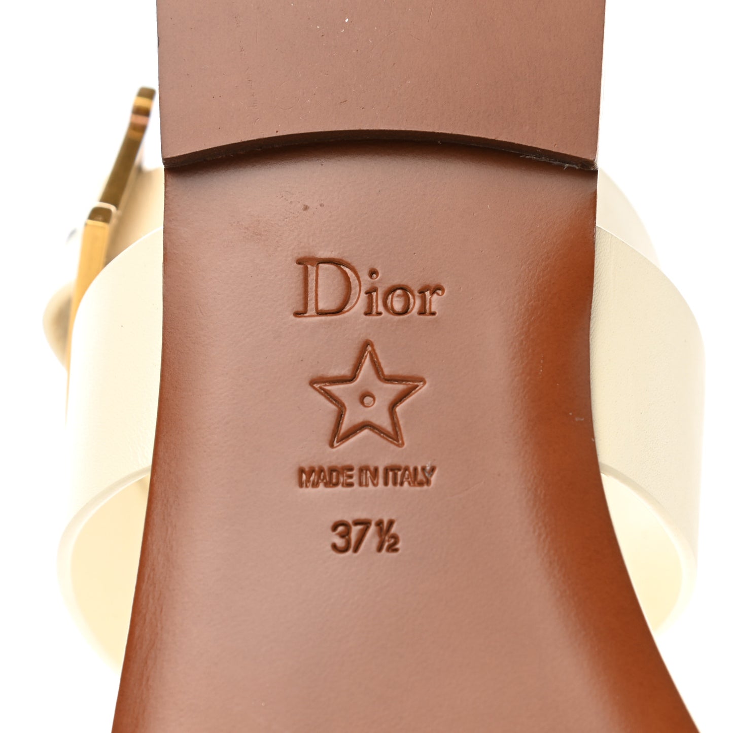 Calfskin D-Dior Sandals 37.5 White