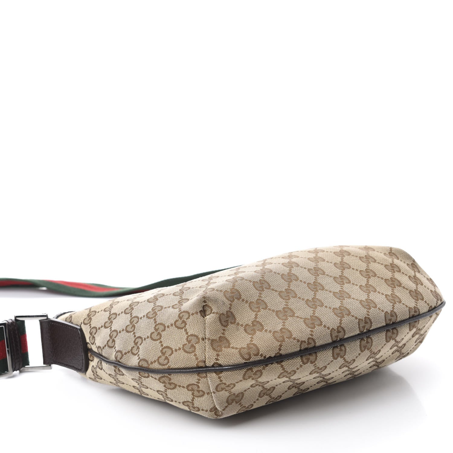 Gucci Monogram Web Medium Half Moon Hobo Dark Brown 4 of 10