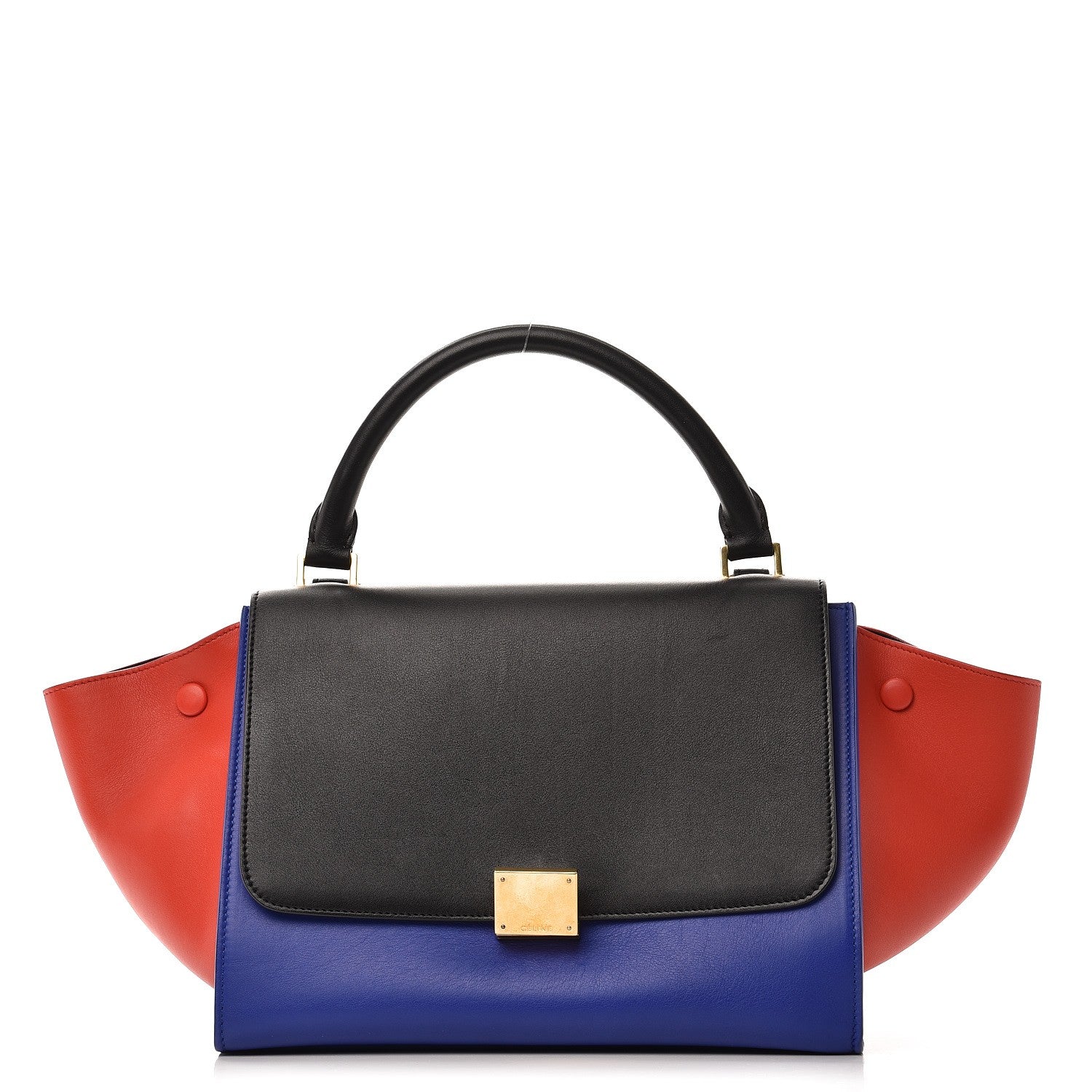 Celine Smooth Calfskin Small Tri-Color Trapeze Black 1 of 8