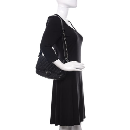 Chanel Crumpled Calfskin Quilted Small Casual Rock Flap Black 2 of 11