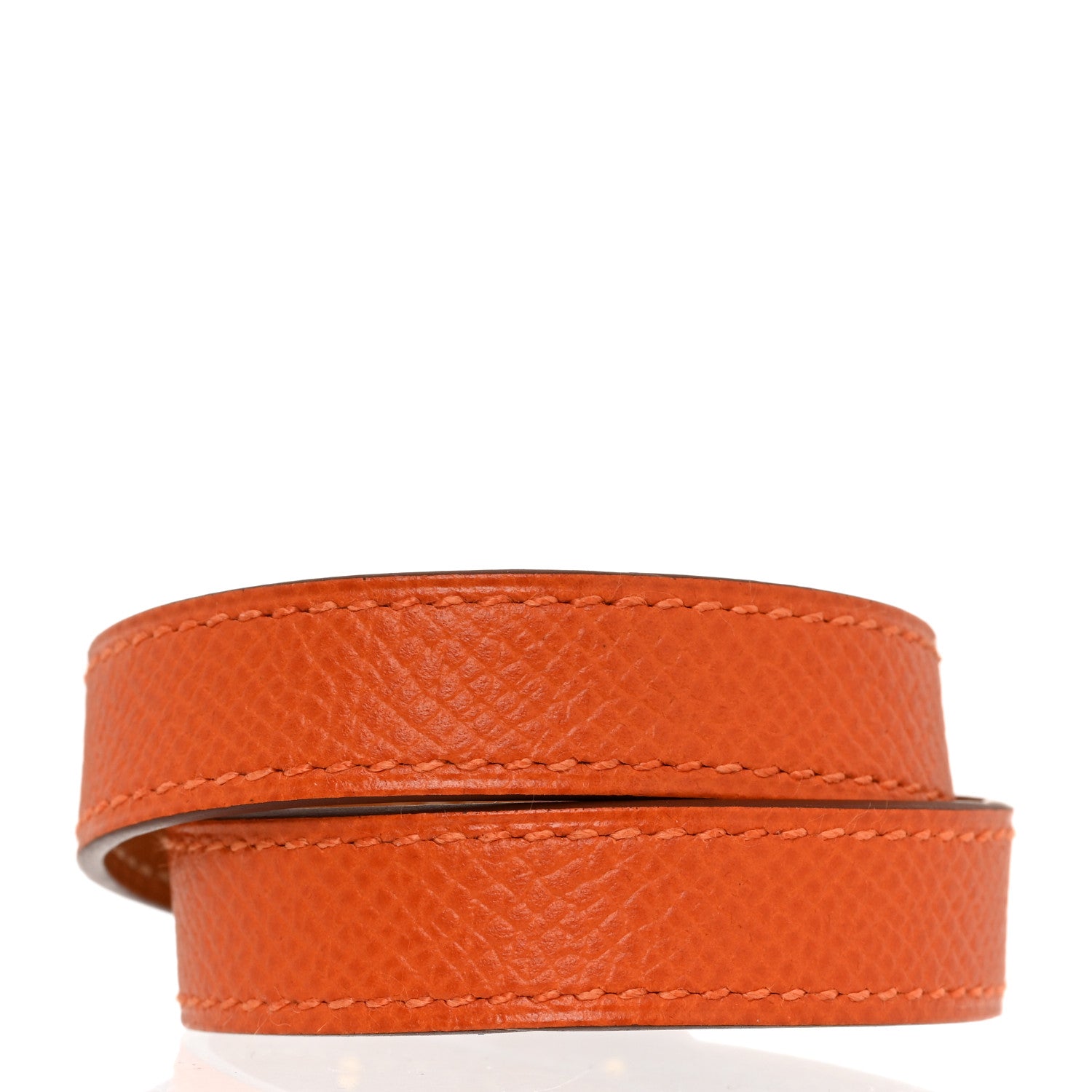 Hermes Epsom Kelly Double Tour Bracelet XS Orange 3 of 7
