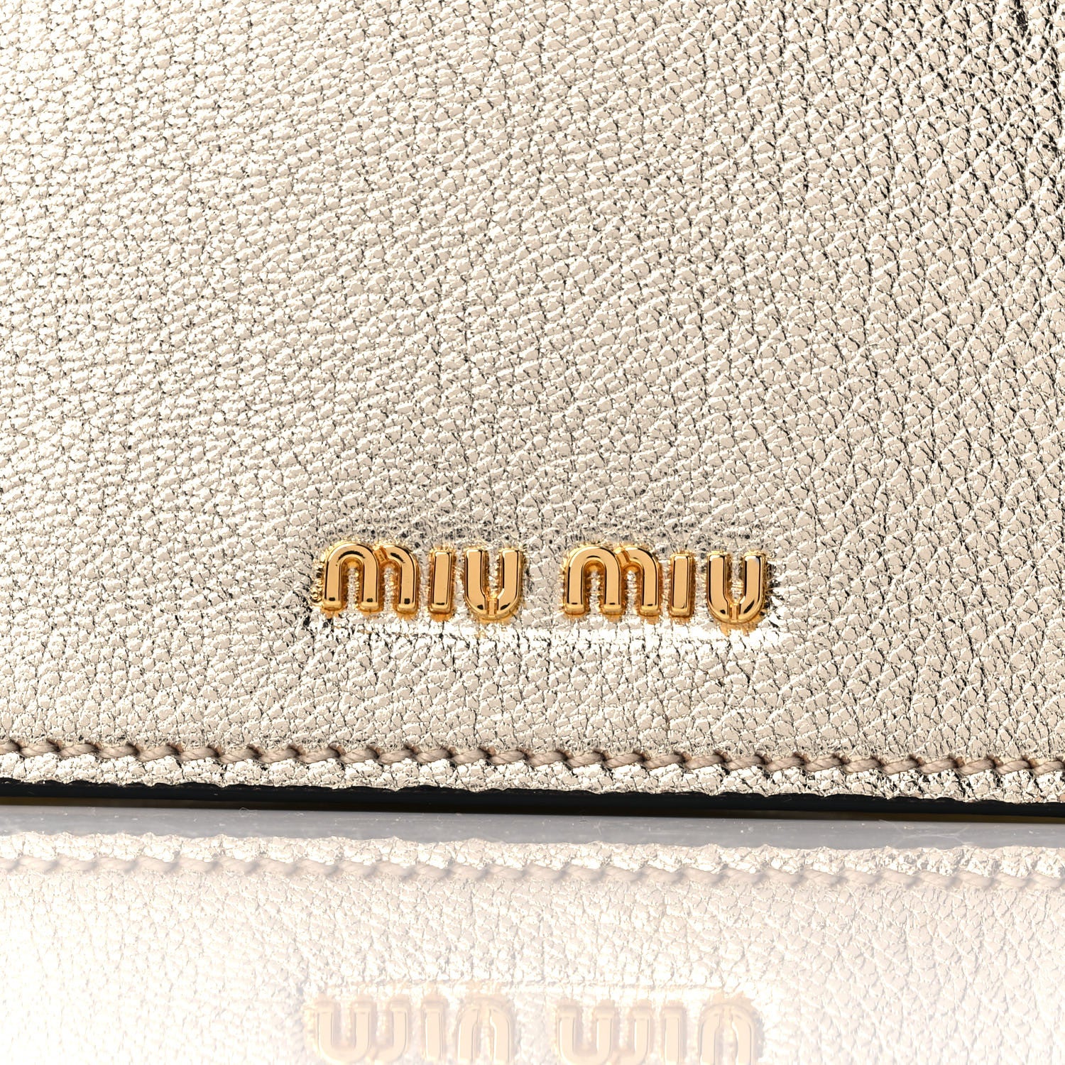 Miu Miu Metallic Goatskin Madras Top Handle Bag Gold 7 of 11