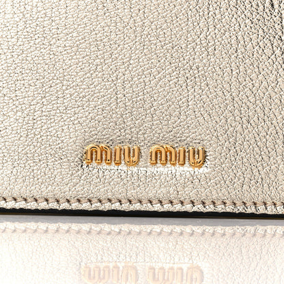 Miu Miu Metallic Goatskin Madras Top Handle Bag Gold 7 of 11
