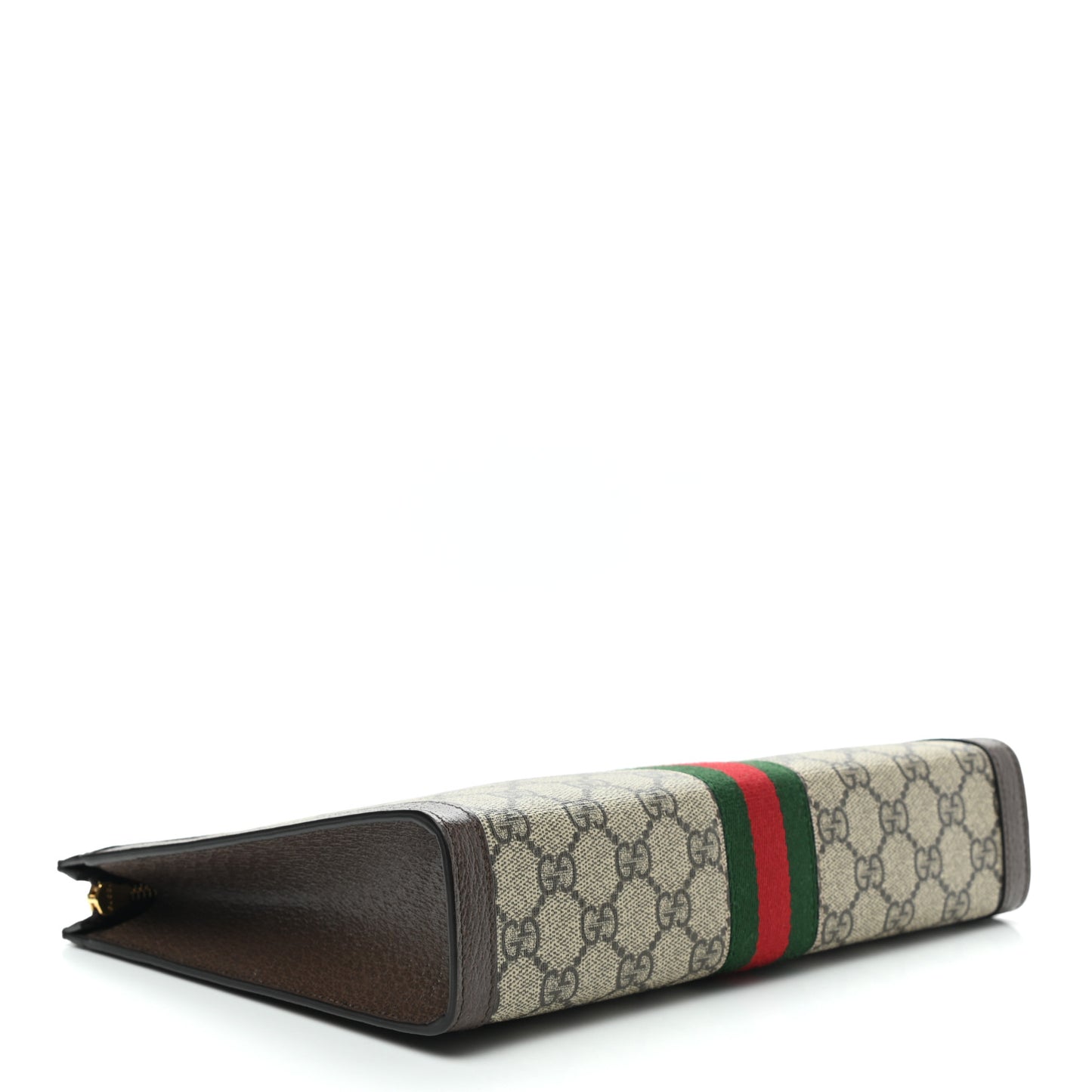 GG Supreme Monogram Web Ophidia Pouch Brown