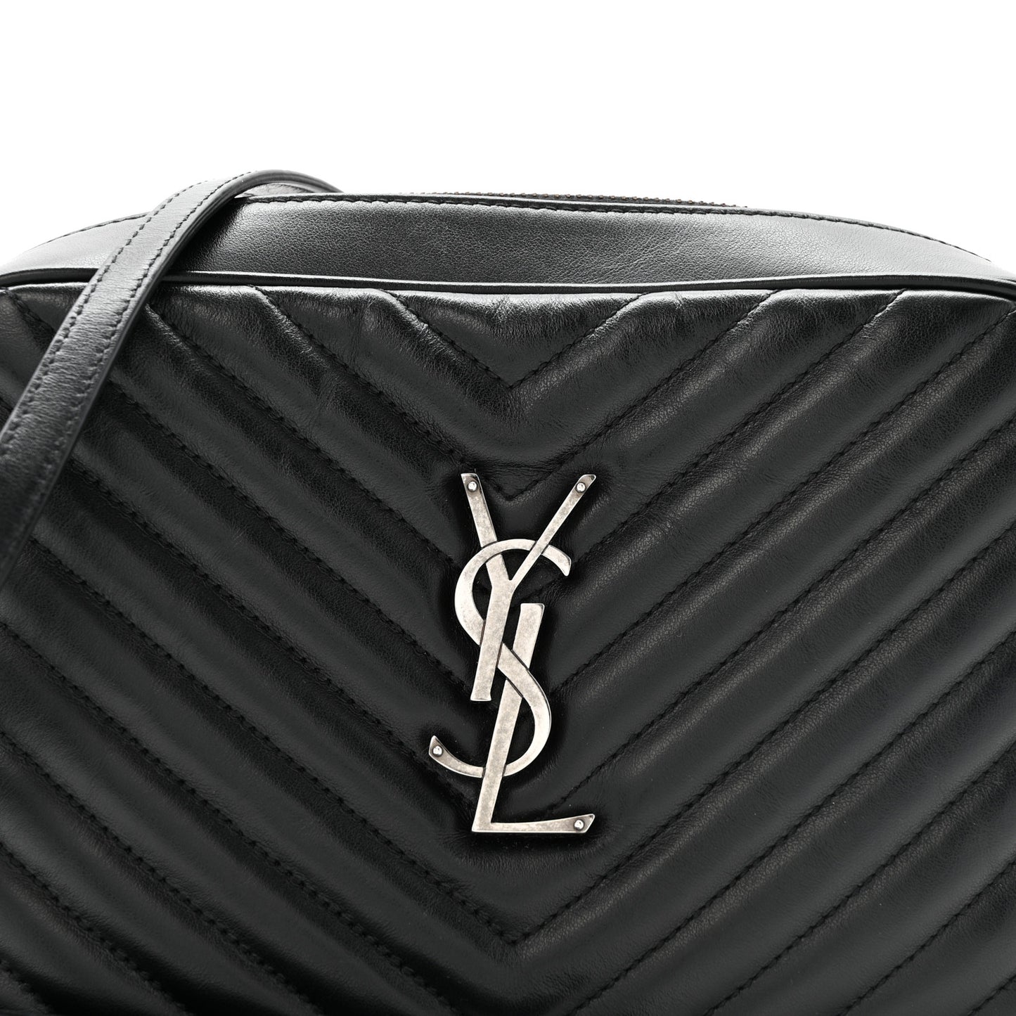 Calfskin Matelasse Monogram Lou Camera Bag Black