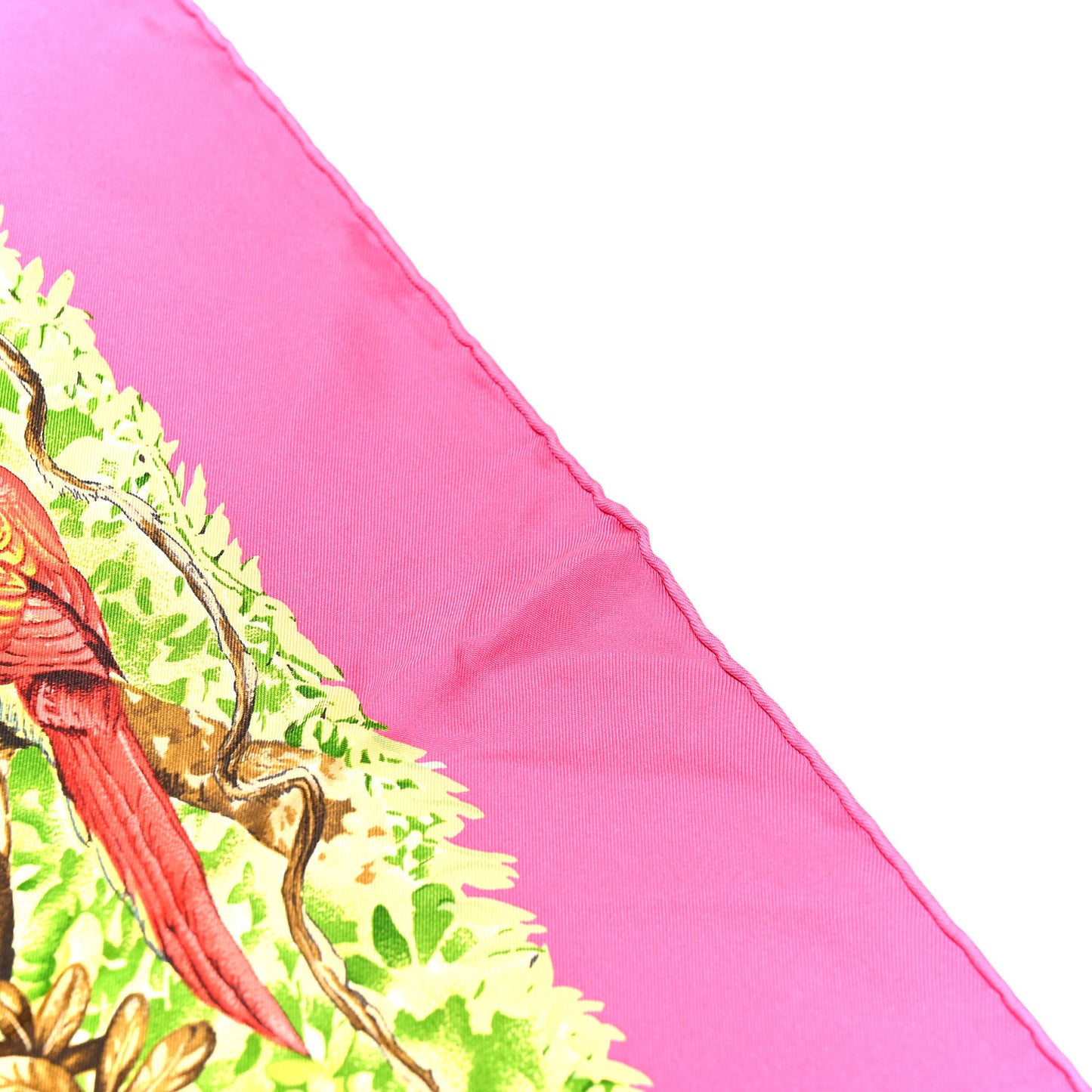 Silk Equateur Scarf 90 Rose Vif Vert Jaune