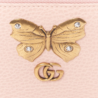 Gucci Calfskin Butterfly Farfalla Zip Around Wallet Perfect Pink 7 of 9