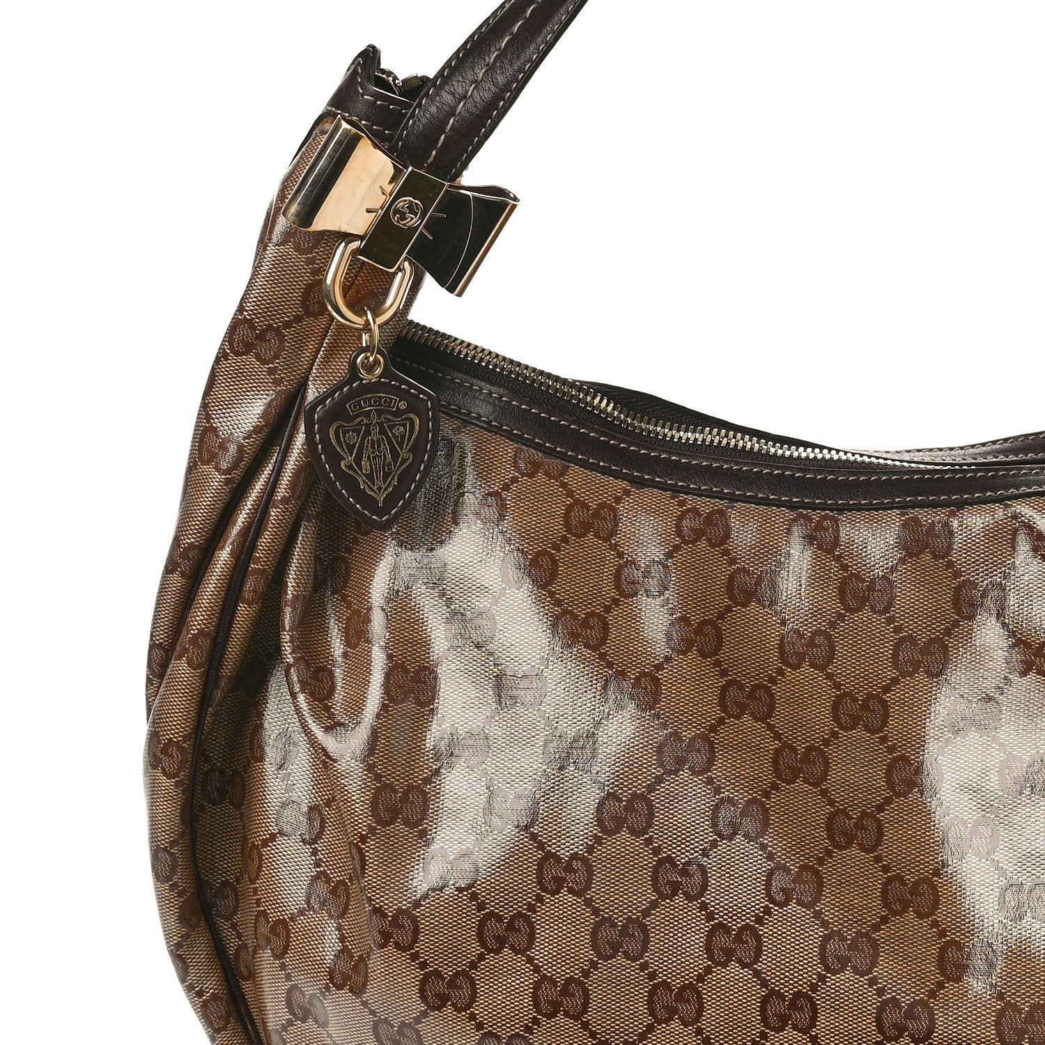 Gucci Crystal Monogram Duchessa Hobo Brown 8 of 10