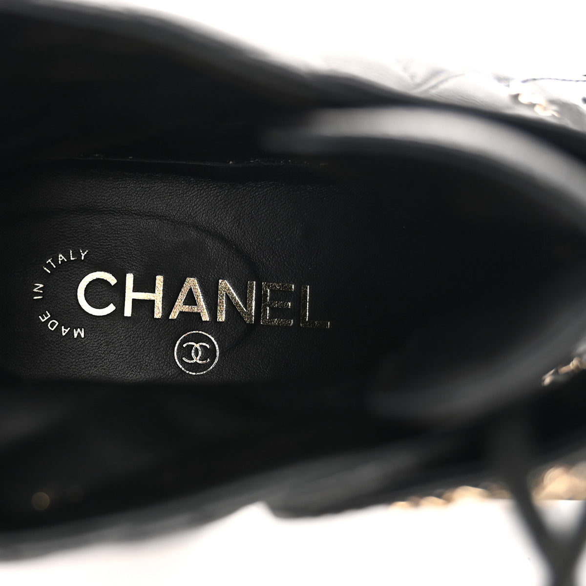 Chanel Shiny Lambskin Quilted Lace Up Combat Boots 39 Black 8 of 9