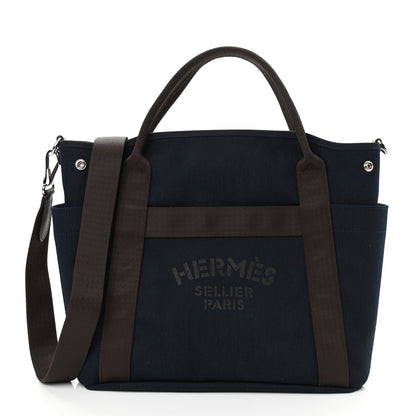 Hermes Toile Sac De Pansage Groom Bleu Navy Feu 1 of 13