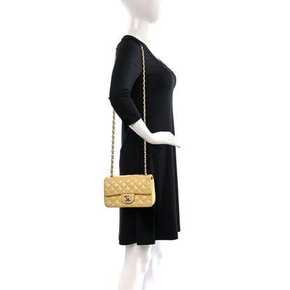Chanel Lambskin Quilted Mini Rectangular Flap Yellow 2 of 10