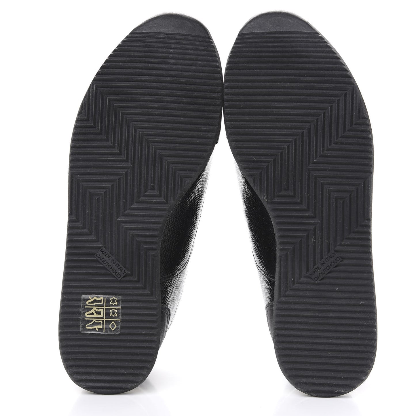 Patent Epsom Calfskin Trail Sneakers 35 Black