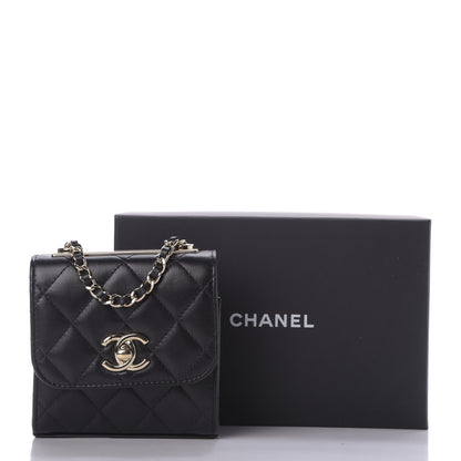Chanel Lambskin Quilted Mini Trendy CC Chain Wallet Black 10 of 10