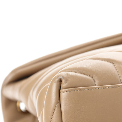 Saint Laurent Calfskin Y Quilted Monogram Medium Loulou Chain Satchel Nude Powder 8 of 16