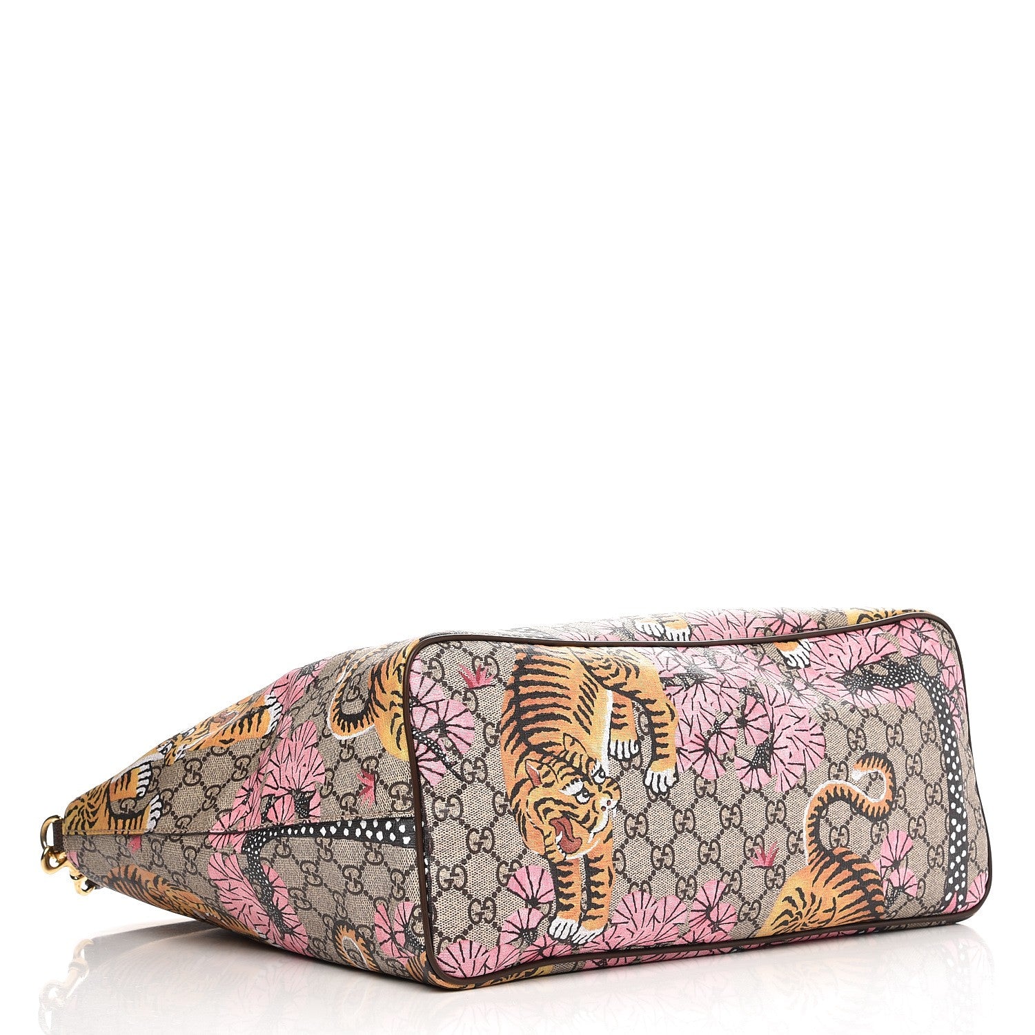 Gucci Soft GG Supreme Monogram Bengal Medium Crossbody Tote Beige Pink 4 of 8