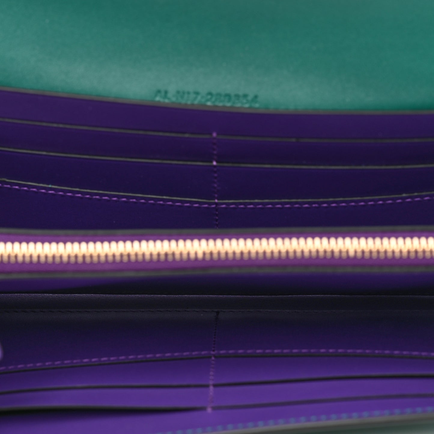 Calfskin Serpenti Forever Chain Wallet Emerald Violet Amethyst