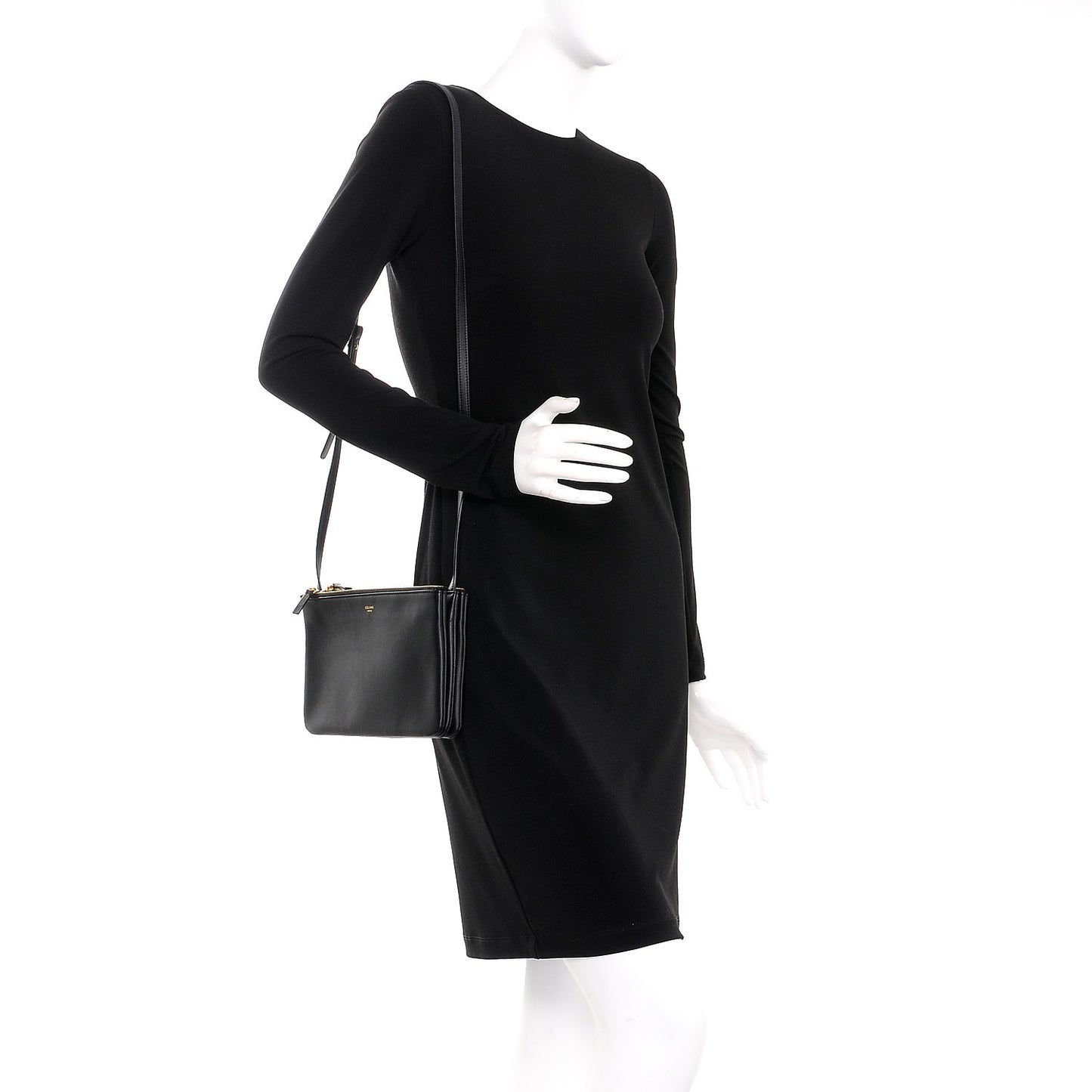 Lambskin Small Trio Crossbody Bag Black