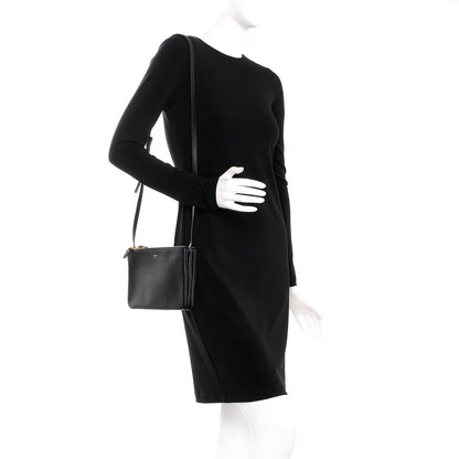 Celine Lambskin Small Trio Crossbody Bag Black 2 of 9