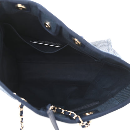 Chanel Mixed Fibers Small Deauville Tote Navy Blue 5 of 9