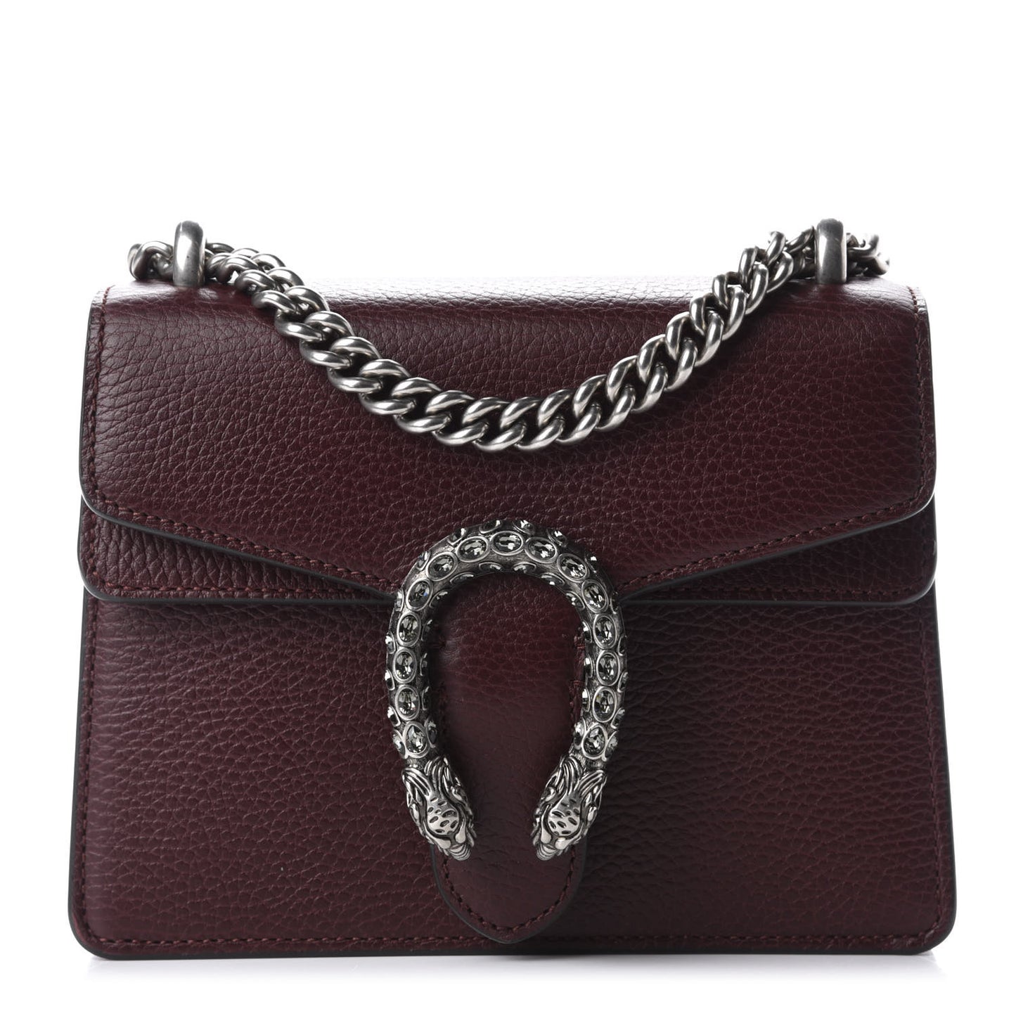 Dollar Calfskin Crystal Mini Dionysus Shoulder Bag Vintage Bordeaux