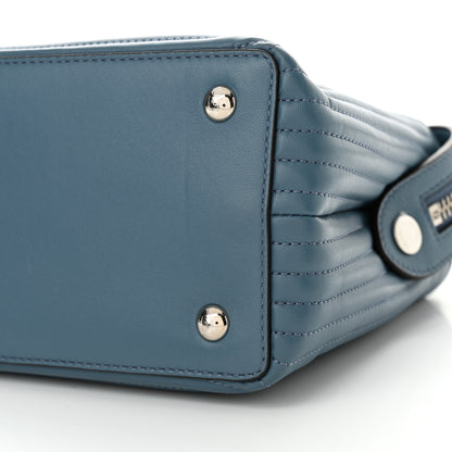 Fendi Shiny Nappa Trapuntata Small DotCom Click Top Handle Chain Satchel Blue 10 of 15